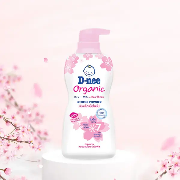 D-nee New Born Organic Lotion Powder Sakura 400ml