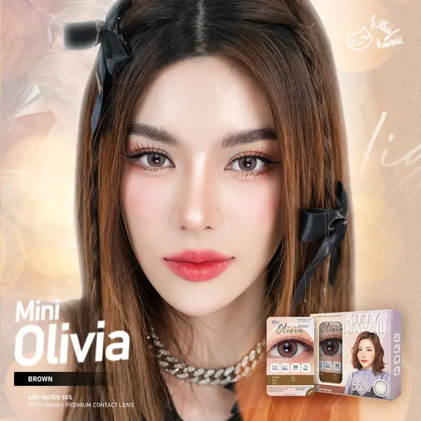 Kitty Kawaii Plus Contact Lens Mini Olivia Brown [1 Pair] #-1.50 Monthly contact lenses
