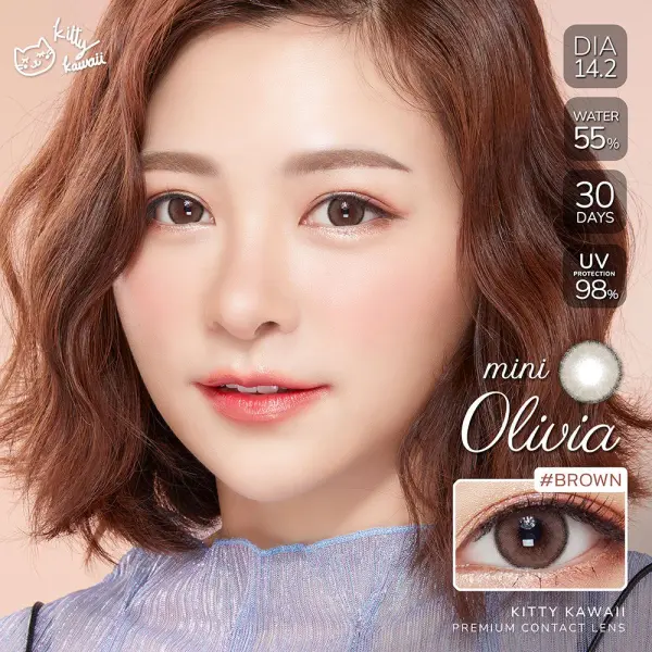 Kitty Kawaii Plus Contact Lens Mini Olivia Brown [1 Pair] #-1.50 Monthly contact lenses