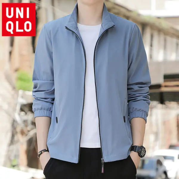 Stand-Up Collar Sportswear with Zipper Pockets