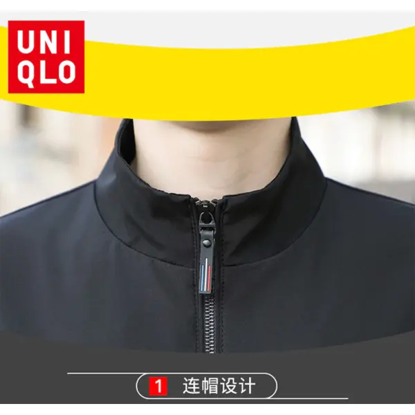 Stand-Up Collar Sportswear with Zipper Pockets