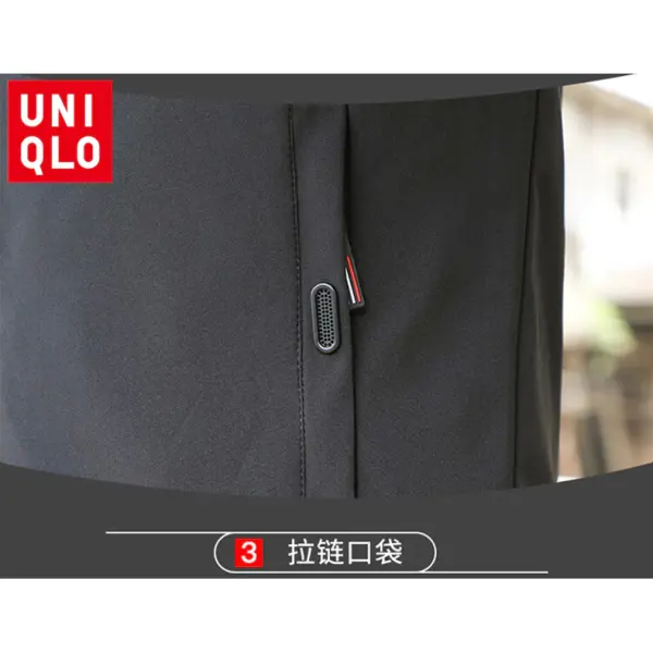 Stand-Up Collar Sportswear with Zipper Pockets