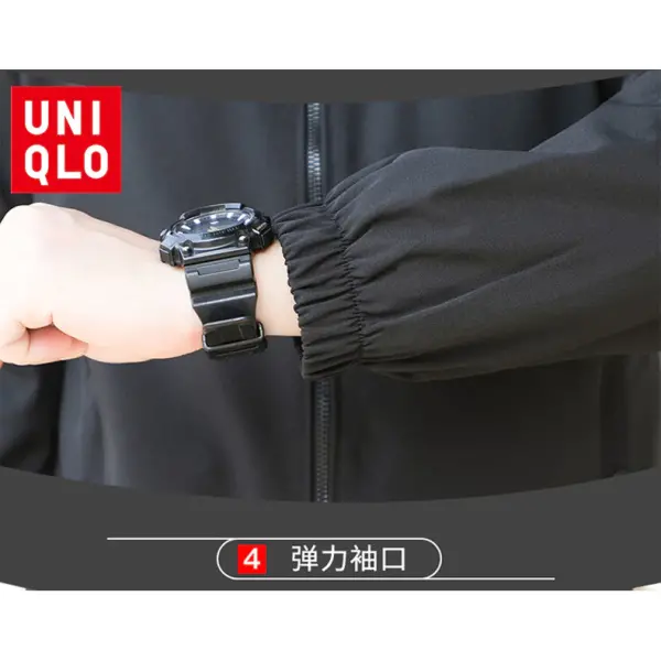 Stand-Up Collar Sportswear with Zipper Pockets